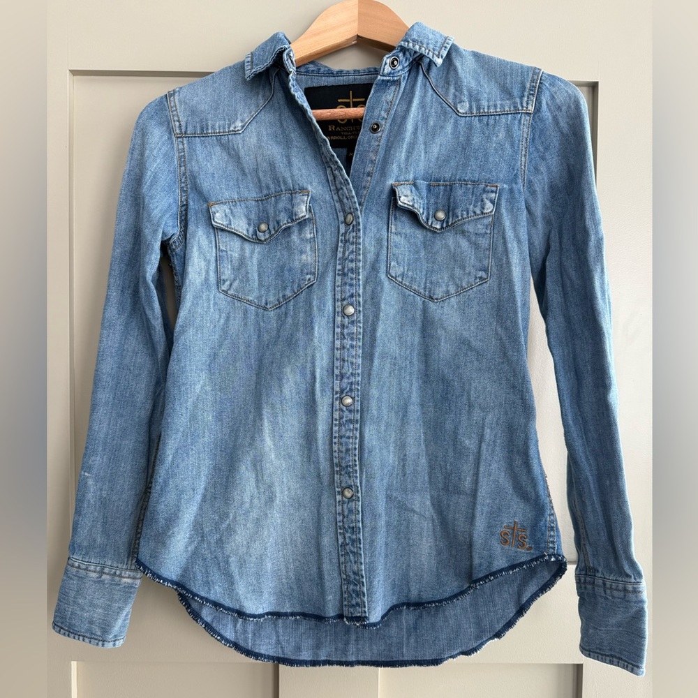 STS Ranchwear Blue Denim Pearl Snap Shirt